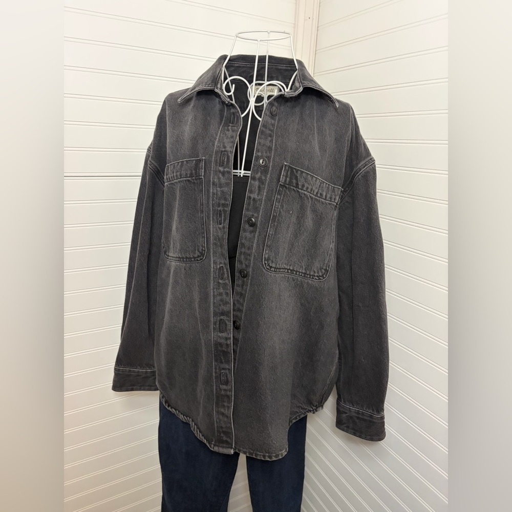 Madewell Washed Black Denim Jacket Shacket